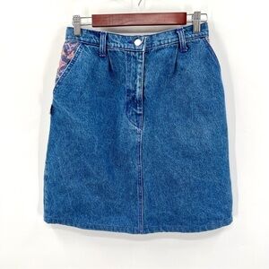 STEERS CARTER HARRIS Woman's Blue Purple Retro 90s Midi Length Denim Skirt